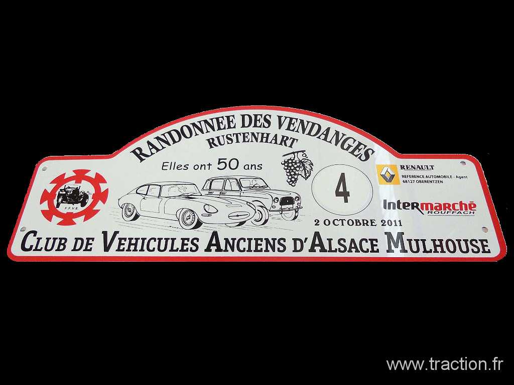 2011_rustenhart (14).jpg - 02/10/2011 - 68740 RUSTENHART 31ème Randonnée Internationale des Vendanges - Plaque de rallye